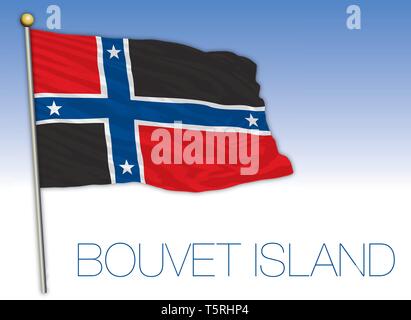 Bouvet Island flag, Antarctica, Norway Stock Vector