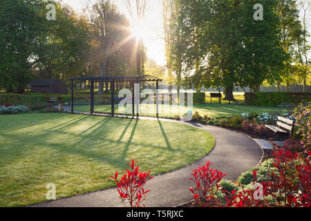 The Chad Varah Memorial Garden in Baysgarth Park in Spring. Barton-upon-Humber, North Lincolnshire, UK. 26th April 2019. Stock Photo