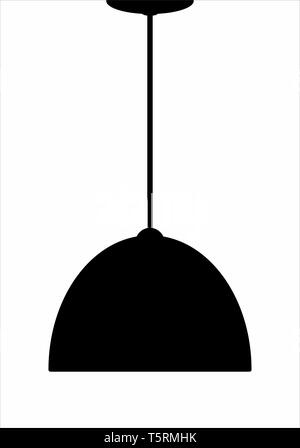 A Lighting fixture dark silhouette isolated on white background Stock Vector