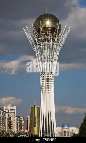 Bayterek monument - Tall Poplar in Astana. Kazakhstan Stock Photo