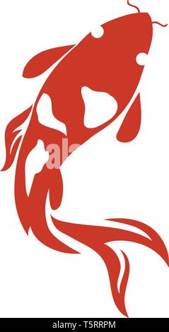carp koi design on white background. Animal. Fish Icon. Underwater. Easy editable layered vector illustration Stock Vector