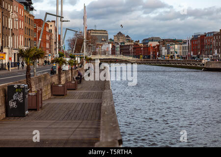 Dublin, Ireland – March 2019. Bridge over the River Liffey, in Dublin Stock Photo