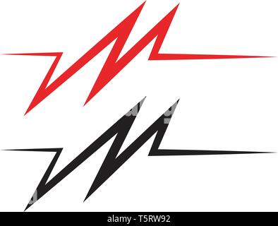 Pulse line ilustration vector template Stock Vector
