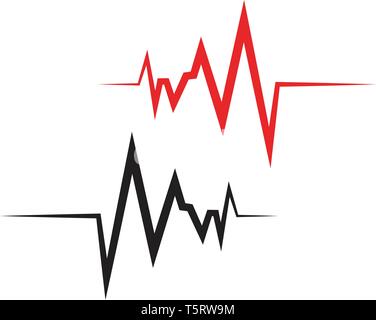 Pulse line ilustration vector template Stock Vector