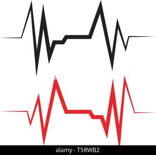 Pulse line ilustration vector template Stock Vector