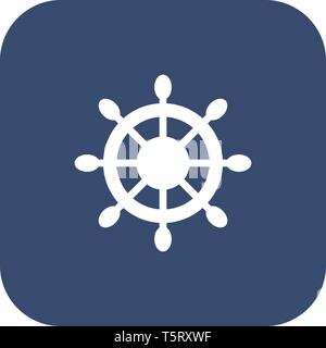 Ship steering wheel icon. Captain rudder sign. Sailing symbol. Flat web icon. Stock Vector