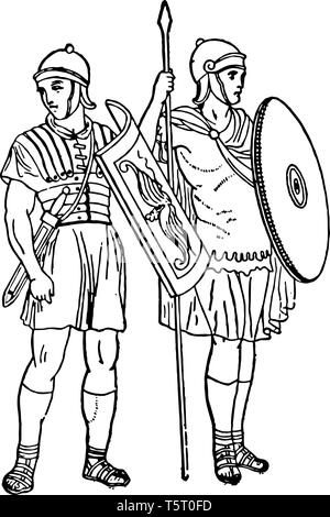 ancient roman soldiers drawing