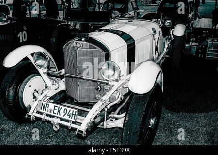 A 1920's Mercedes Benz 710 SSK track car on display at Goodwood Revival 2017 Stock Photo