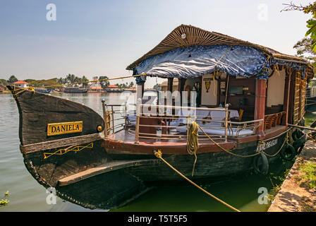 Horizontal view of a traditional riceboat in Kerala, India. Stock Photo