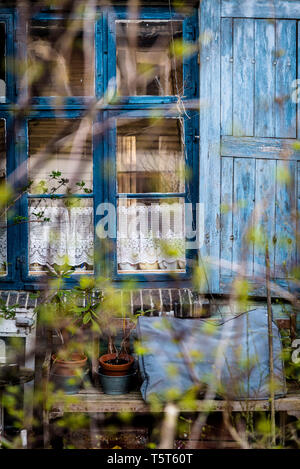 Unkempt front of a house, Copenhagen, Denmark Stock Photo