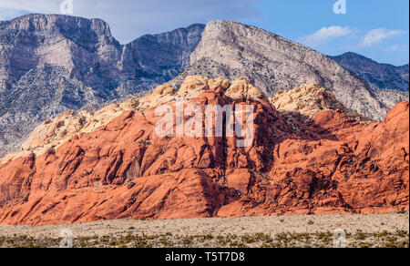 La Madre Mountain, Turtlehead Mountain, and the Calico Hills, Red Rock Canyons Conservation Area, Nevada, USA Stock Photo