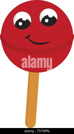 Lollipop wrapped in colorful wrap paper vector illustration on white background. Stock Vector