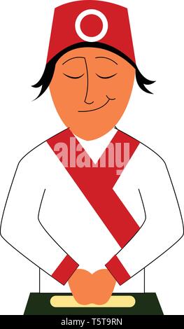 Sushi chef vector illustration on white background. Stock Vector
