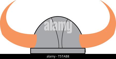 Horned helmet associated with the Viking warrior costume vector color drawing or illustration Stock Vector