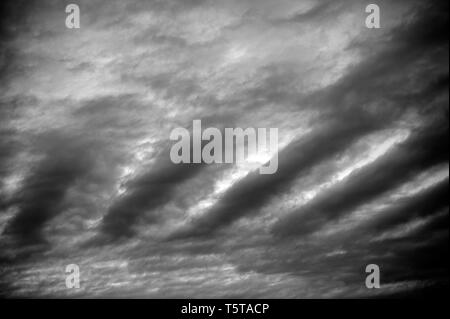 Billow Atltocumulus clouds toward sunset Stock Photo