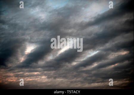 Billow Atltocumulus clouds toward sunset Stock Photo