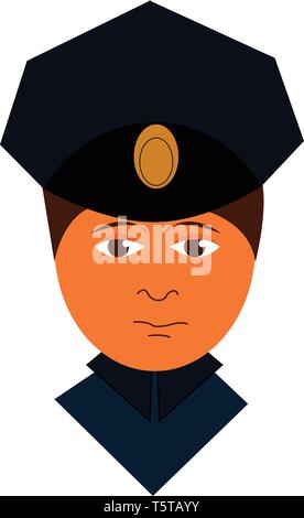 Cartoon police officer  vector illustration on a white background Stock Vector