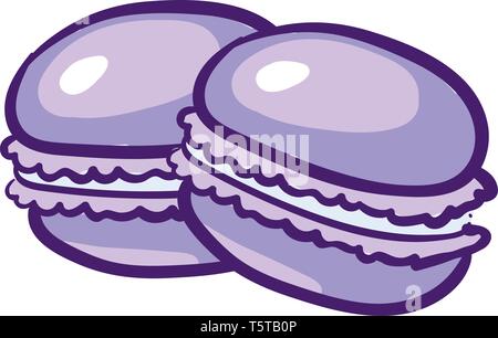 Purple macaroons vector illustration on white background Stock Vector