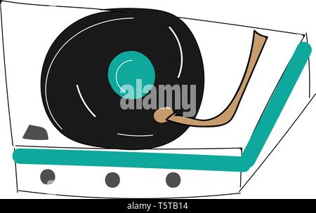 Vintage record player vector illustration on white background Stock Vector