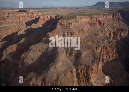 Aerial of the Grand Canyon West Rim Stock Photo