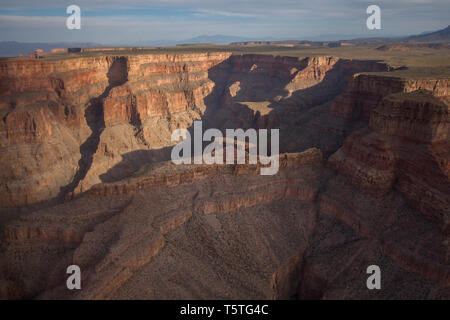 Aerial of the Grand Canyon West Rim Stock Photo