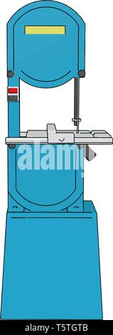 3D vector illustration on white background of a blue metal cutting saw Stock Vector
