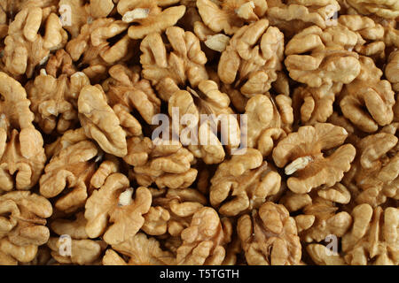 Top view of a pile of big shelled walnuts Stock Photo