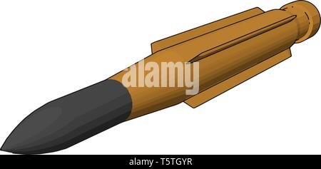 3D vector illustration on white background of a military missile Stock Vector