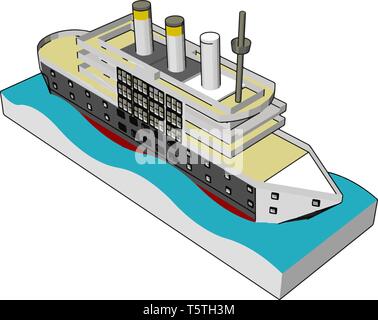 Simple vector illustration of a sea cruiser white background Stock Vector