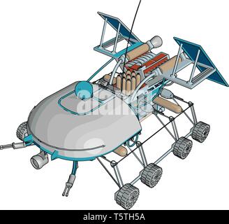 Planet explorer vehicle vector illustration on white background Stock Vector