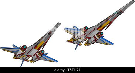 Sci-fi battle cruiser vector illustration on white background Stock Vector