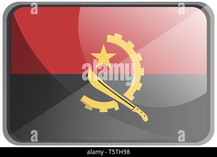 Vector illustration of Angola flag on white background. Stock Vector