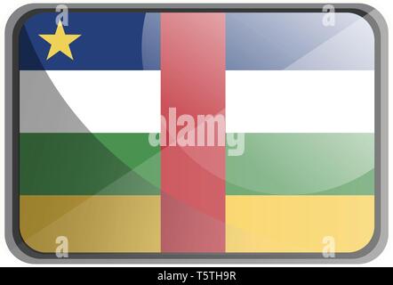 Vector illustration of Central African Republic flag on white background. Stock Vector
