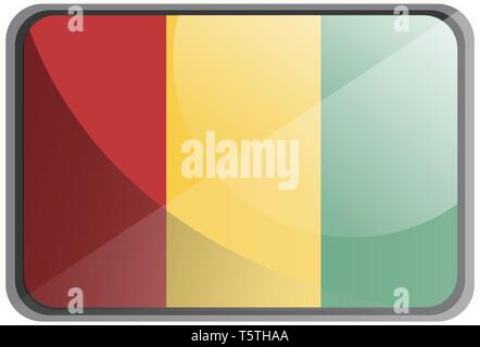 Vector illustration of Guinea flag on white background. Stock Vector