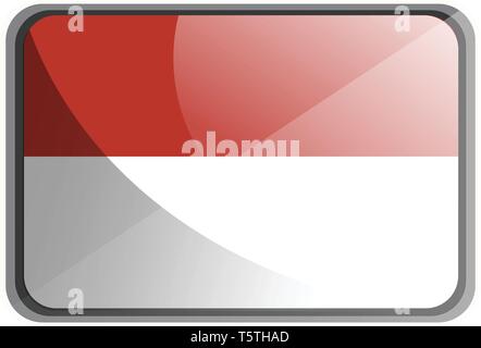 Vector illustration of Indonesia flag on white background. Stock Vector