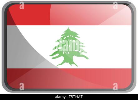 Vector illustration of Lebanon flag on white background. Stock Vector