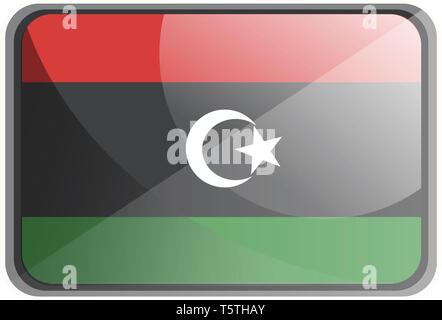 Vector illustration of Libya flag on white background. Stock Vector