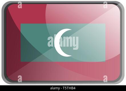 Vector illustration of Maldives flag on white background. Stock Vector