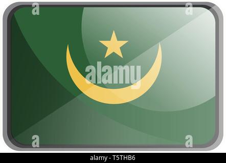 Vector illustration of Mauritania flag on white background. Stock Vector