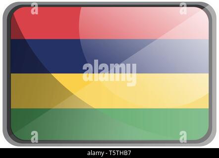 Vector illustration of Mauritius flag on white background. Stock Vector