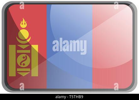 Vector illustration of Mongolia flag on white background. Stock Vector