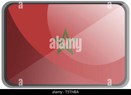 Vector illustration of Morocco flag on white background. Stock Vector