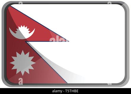 Vector illustration of Nepal flag on white background. Stock Vector