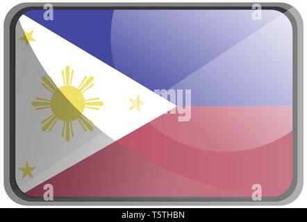 Vector illustration of Philippines flag on white background. Stock Vector