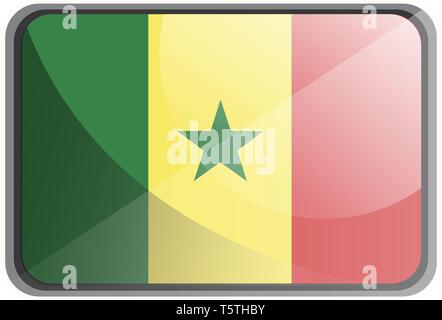Vector illustration of Senegal flag on white background. Stock Vector