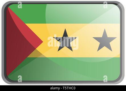 Vector illustration of SÃ£o TomÃ© and PrÃ­ncipe flag on white background. Stock Vector