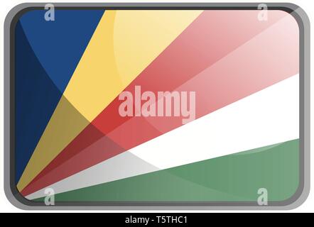 Vector illustration of Seychelles flag on white background. Stock Vector