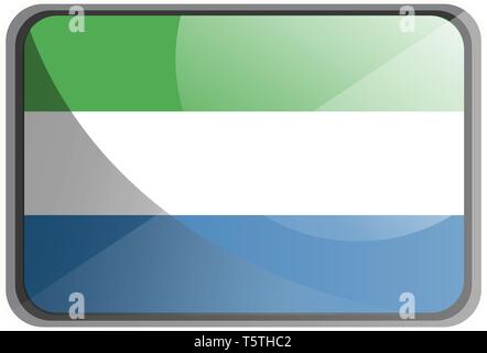 Vector illustration of Sierra Leone flag on white background. Stock Vector