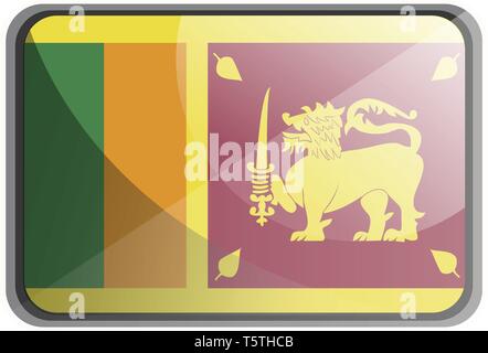 Vector illustration of Sri Lanka flag on white background. Stock Vector