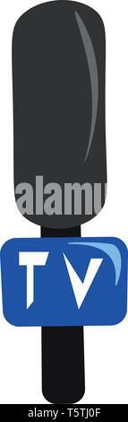 A reporter microphone with TV written on it vector color drawing or illustration Stock Vector
